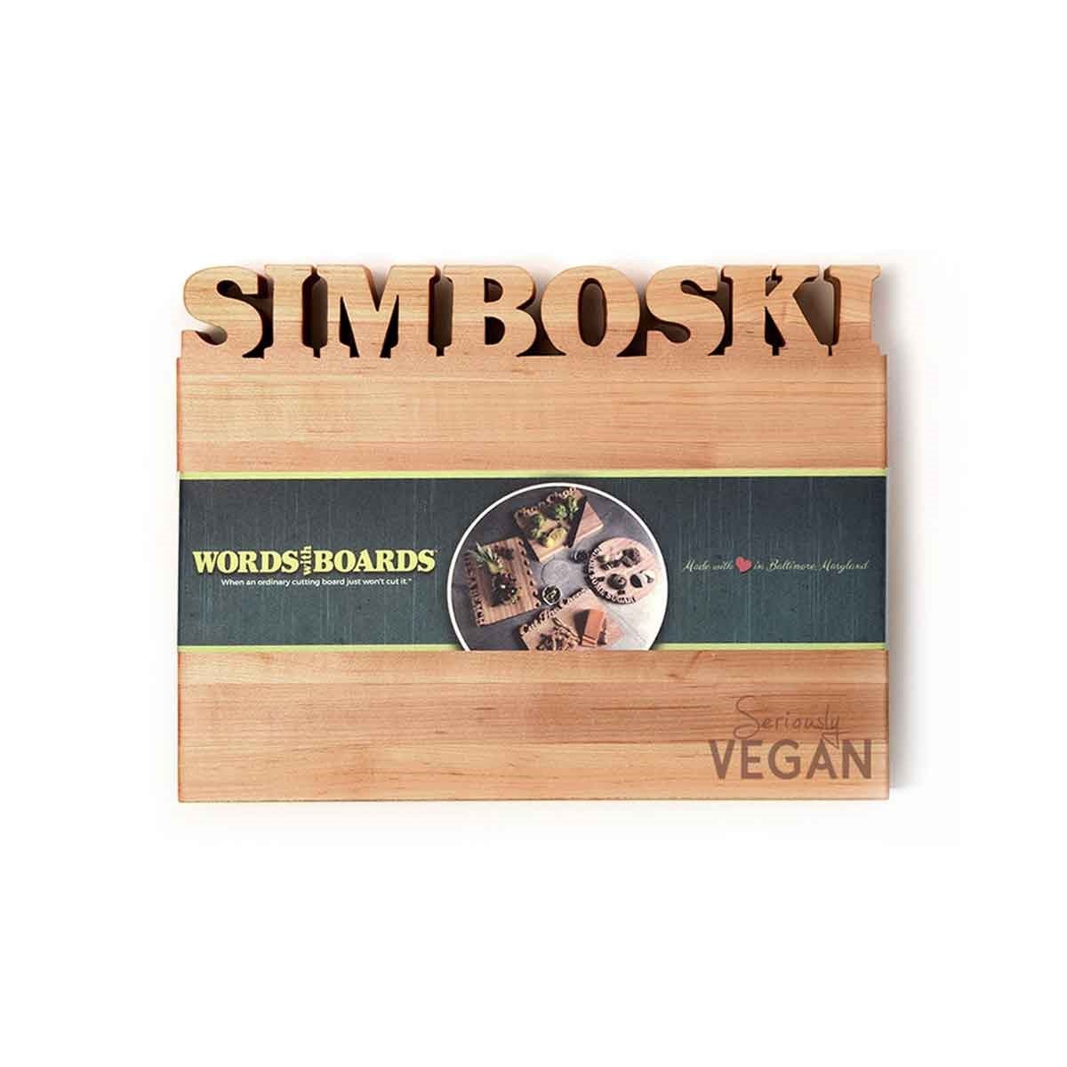 seriously vegan laser engraved on cutting board 