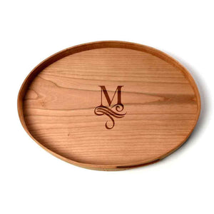 WOOD SERVING TRAY - SINGLE INITIAL