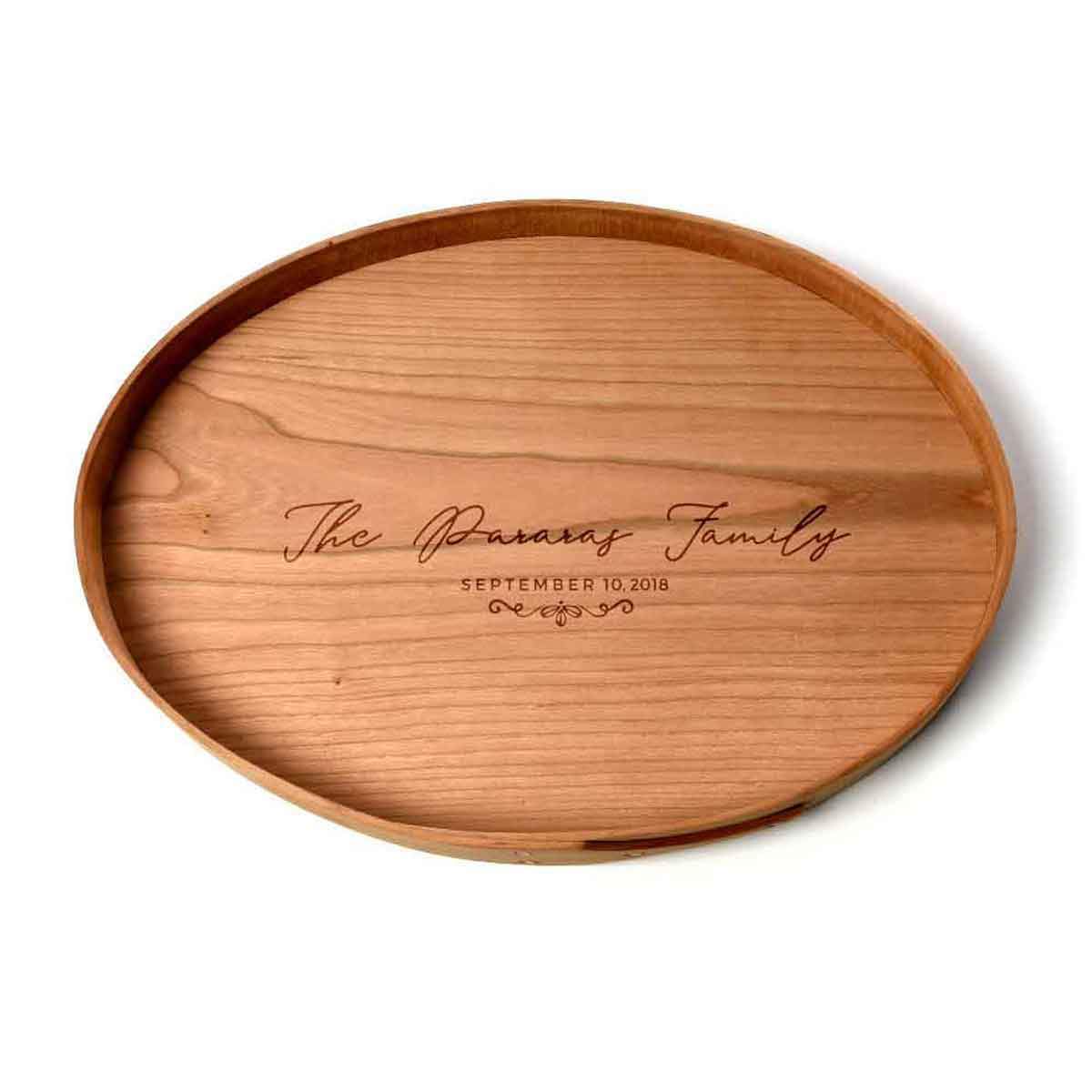 Personalized Serving Tray, shops Personalized Tray, Round Wood Tray, Wood Serving Tray, Round Tray, Wood Tray, Family Name Tray