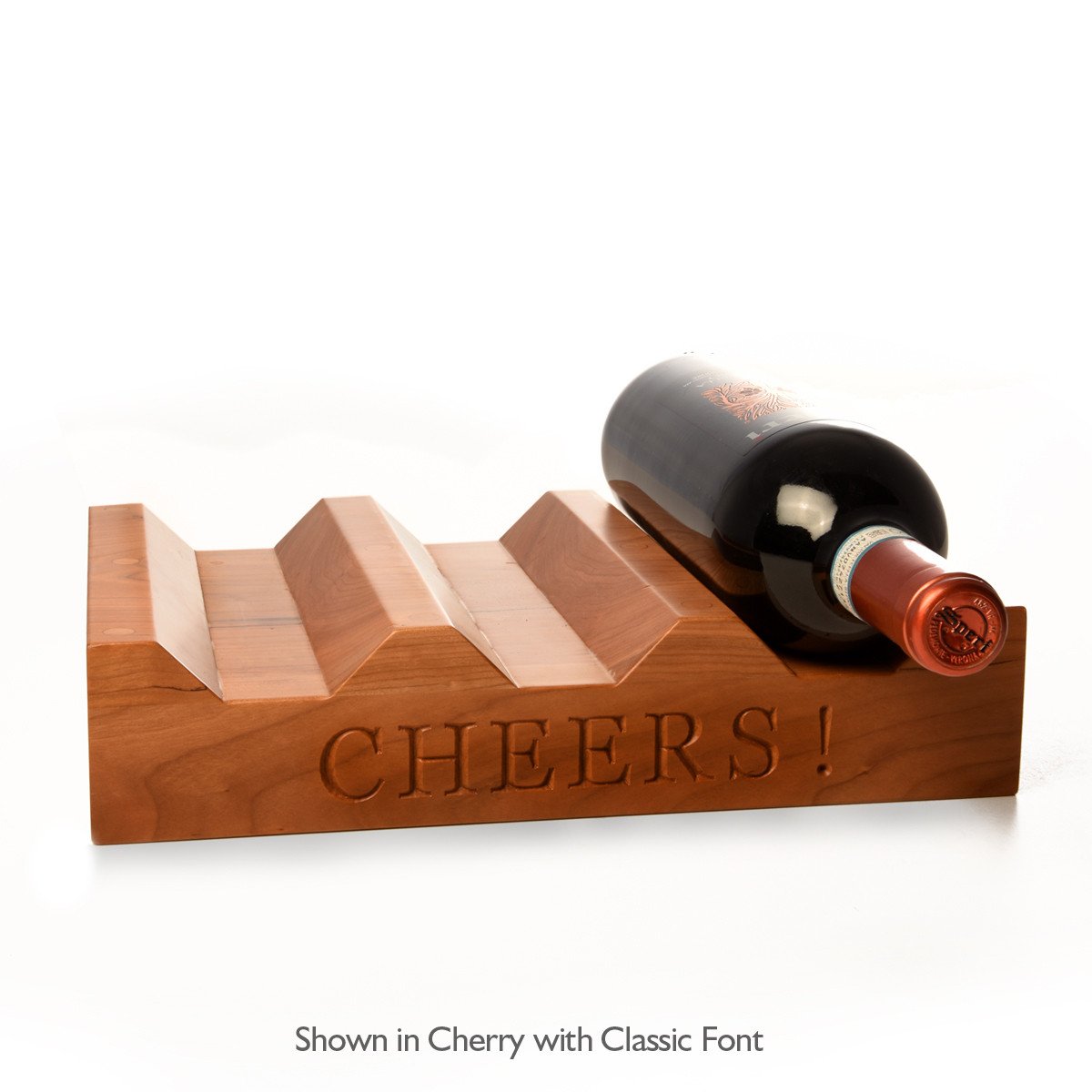 wood wine rack - Cheers! laser engraved in wood