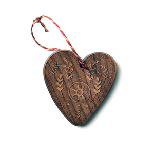 Woodland-Christmas-Ornaments-heart-walnut-wood