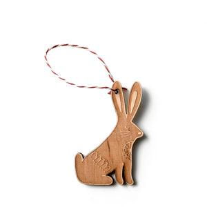 Woodland-Christmas-Ornaments-rabbit-maple-wood