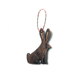Woodland-Christmas-Ornaments-rabbit-walnut-wood