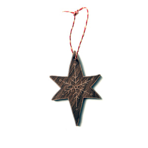 Woodland-Christmas-Ornaments-star-walnut-wood