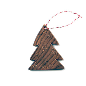 Woodland-Christmas-Ornaments-tree-walnut-wood