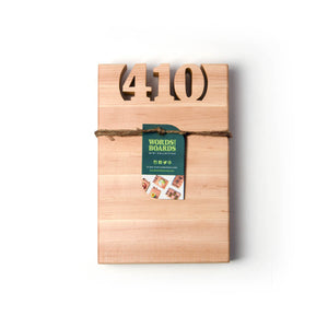 area code gifts-xsmall wooden cutting board personalized with area code