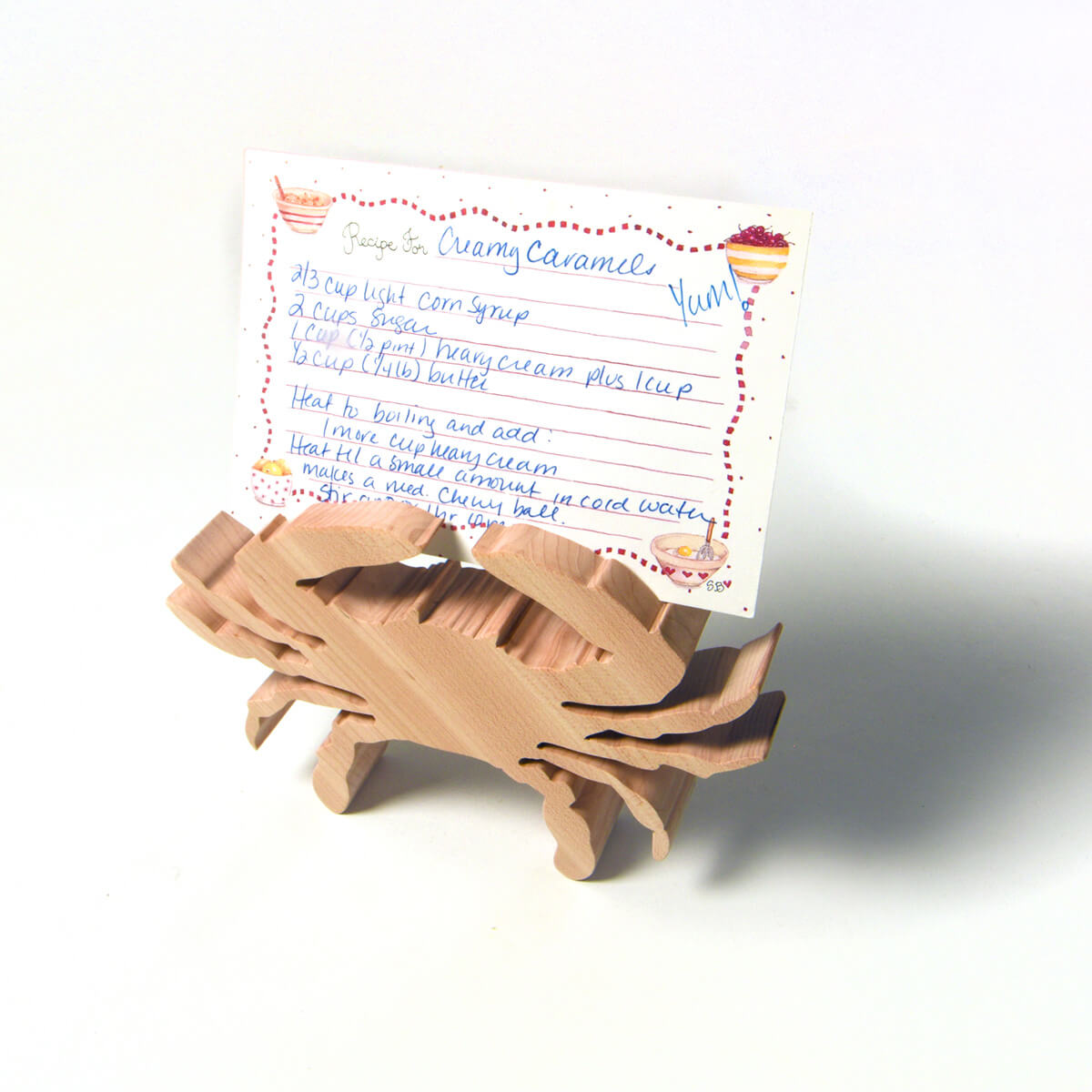 Crab photo holder with recipe