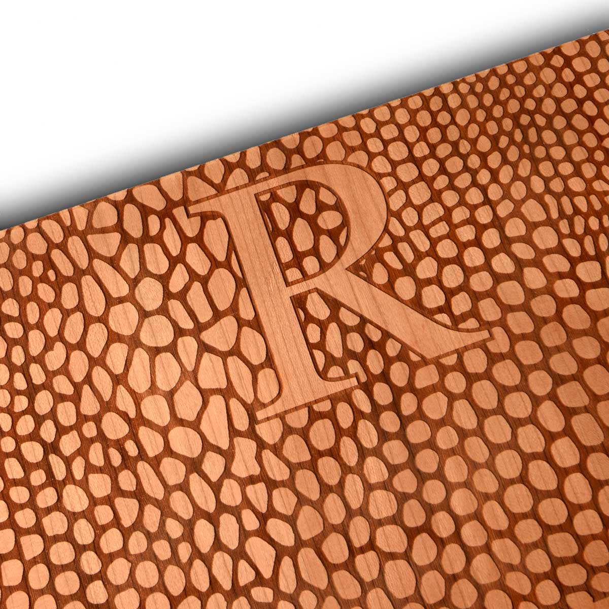 cutting board pattern with monogram on wood cutting board