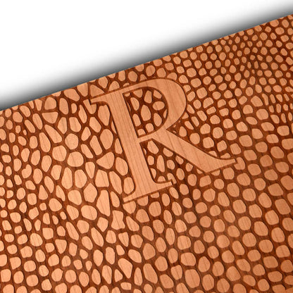 cutting board pattern with monogram on wood cutting board