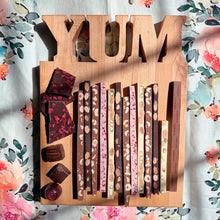 fun wooden chopping boards, YUM cut out of top