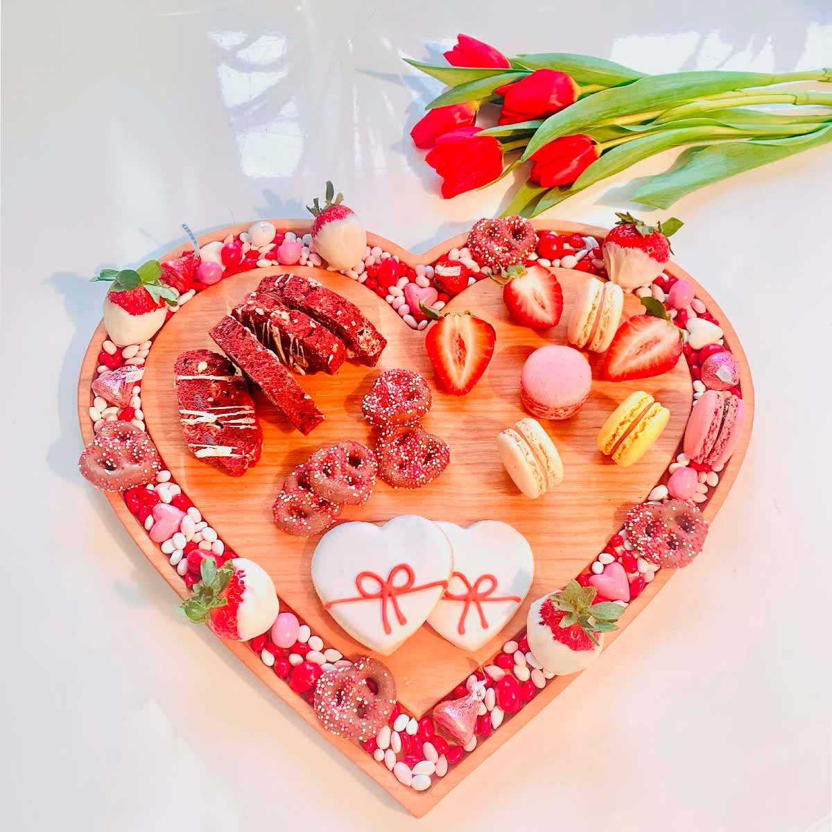heart shaped cheese board, dessert board, cherry wood