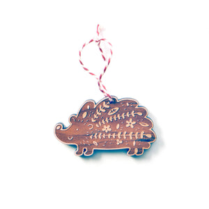 Hedgehog ornament, cherry wood