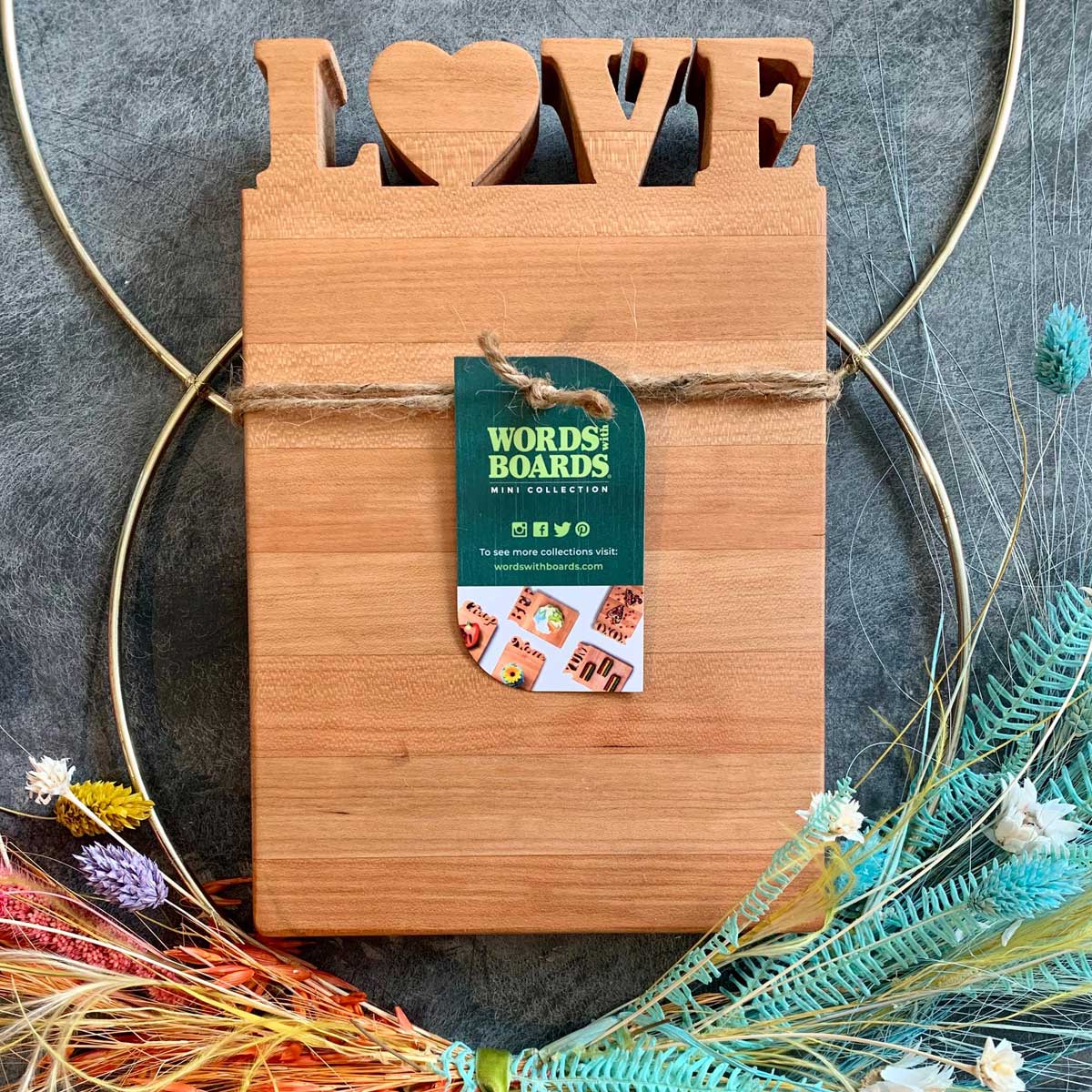 Love cutting board, LOVE cut out of top