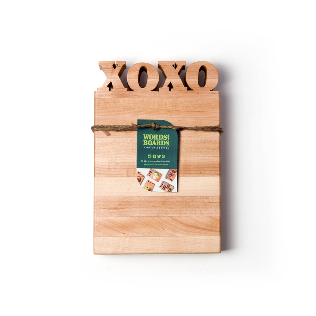 XOXO Cutting Board with food on it