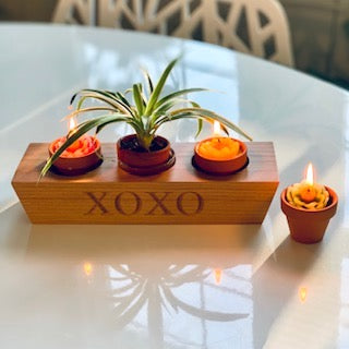 succulent tea light holder Personalized Candle Holders