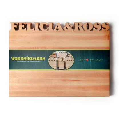 Personalized cutting board, maple wood