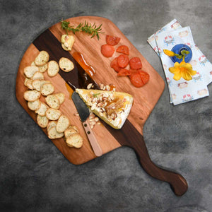 pizza peel, personalized with name, walnut and cherry wood