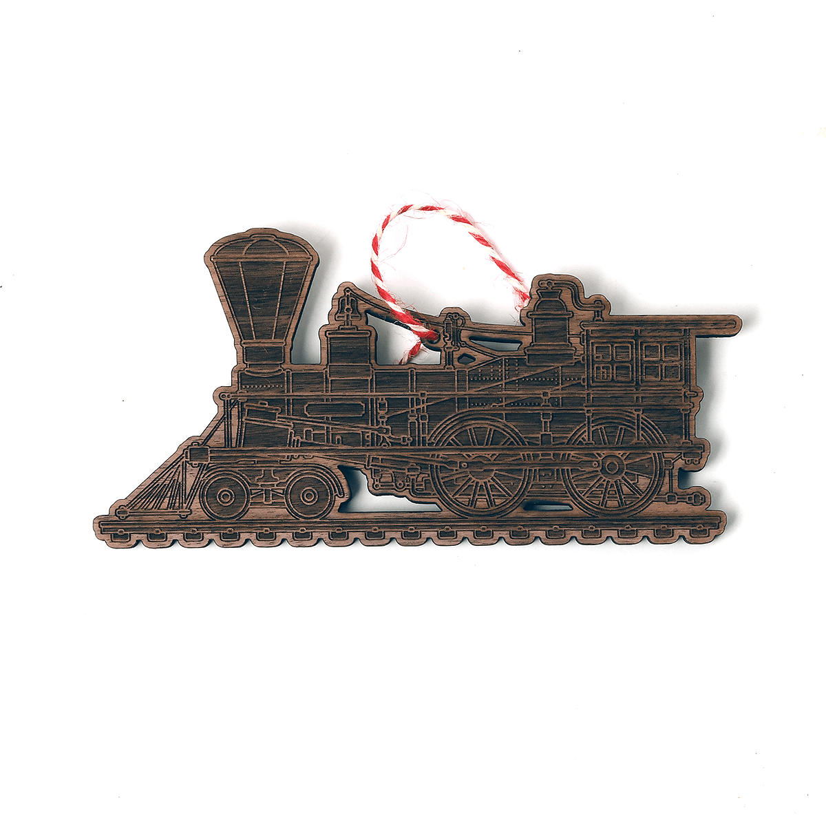 Train ornament, walnut wood