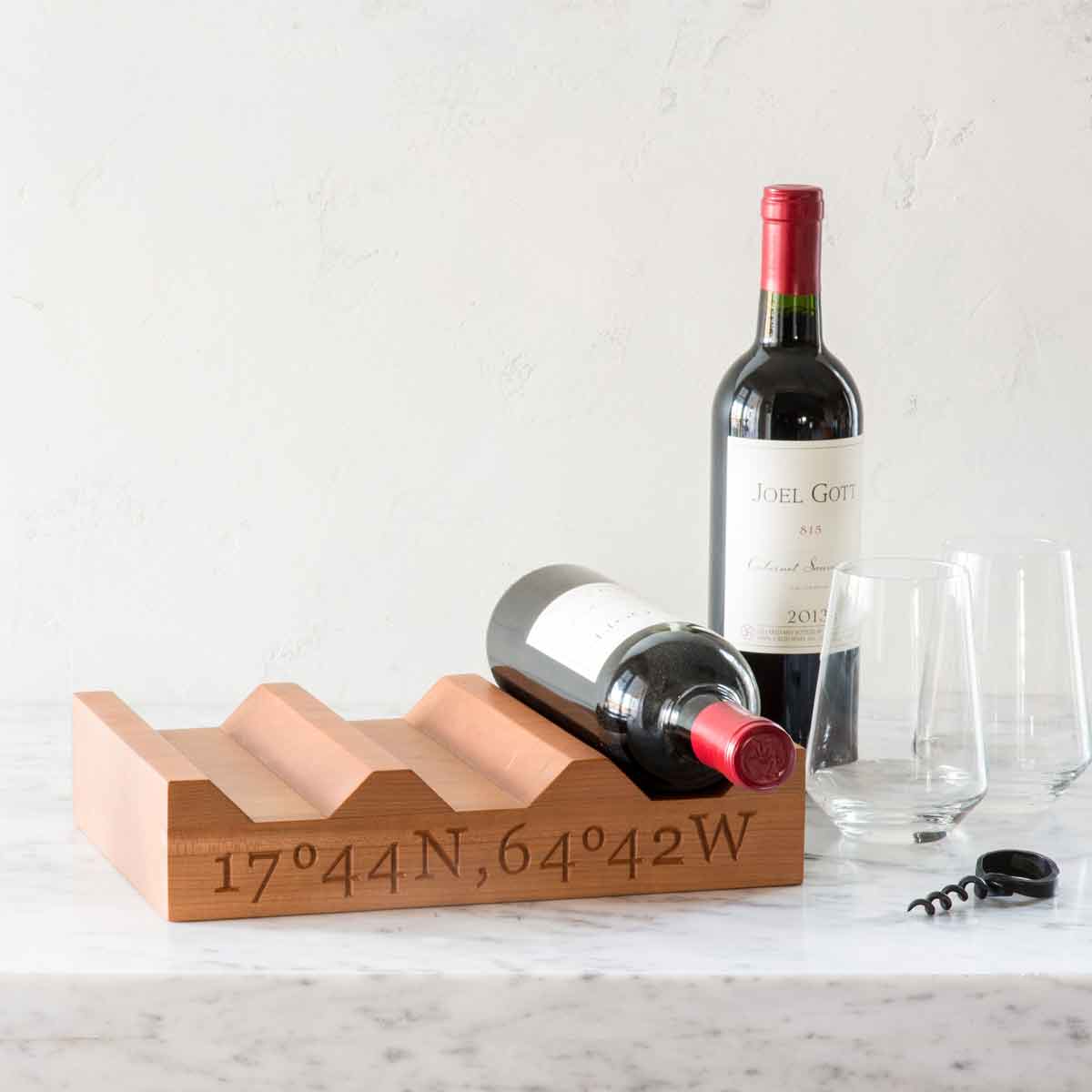 Wood Wine Rack ~ Personalized 6 bottle 